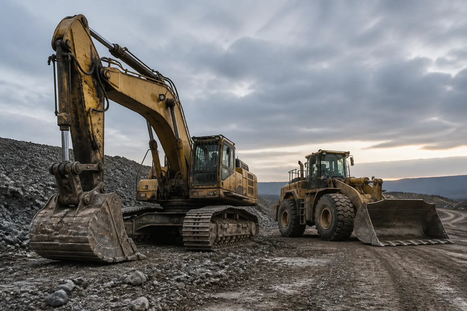 A yellow Caterpillar industrial machine