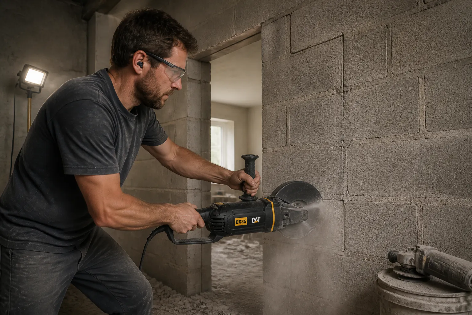 Breaking thick concrete