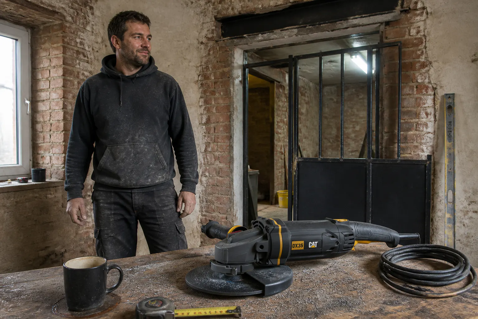 Cutting a doorway into a brick wall