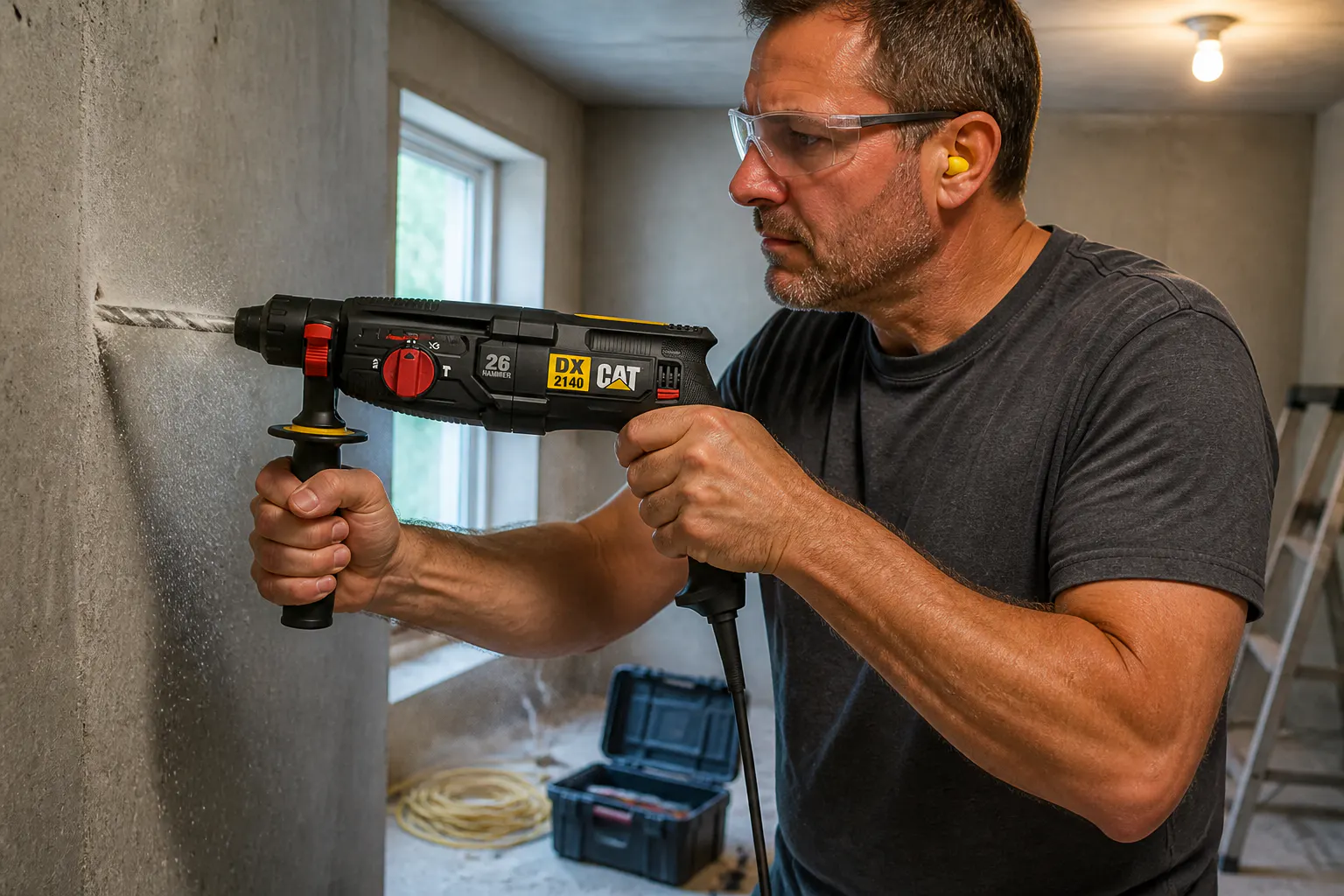 Safety clutch and rubberized grip on the DX2140