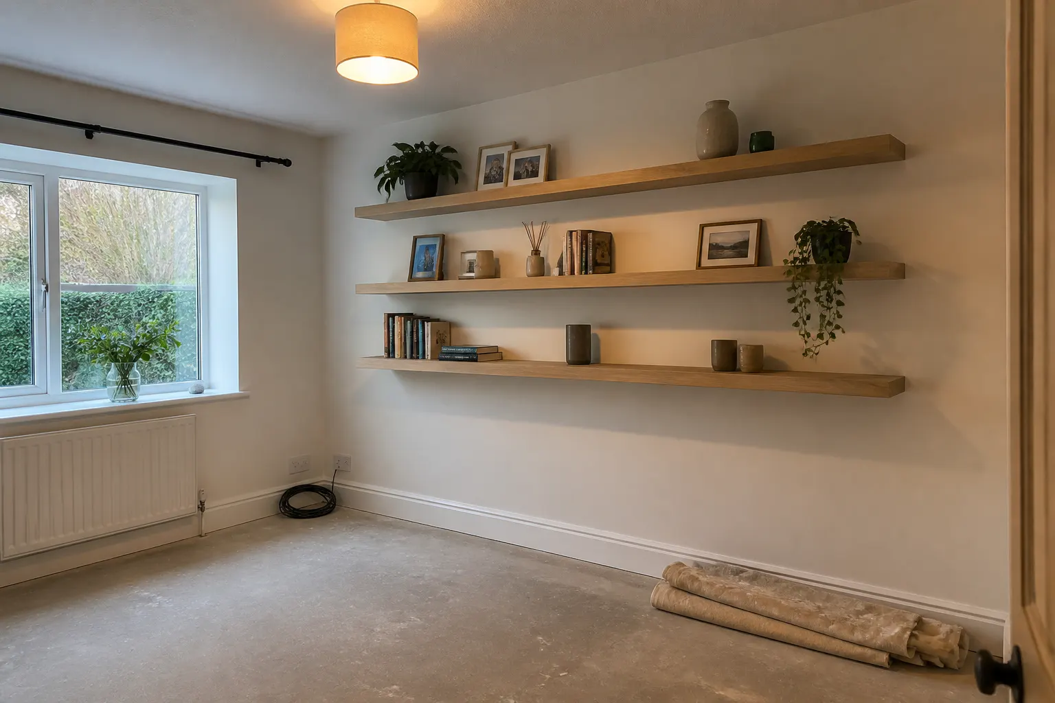 Renovation finished with the DX26, tool resting in the completed room