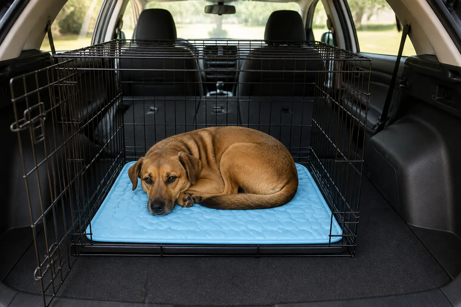 Cooling mat in use after a walk