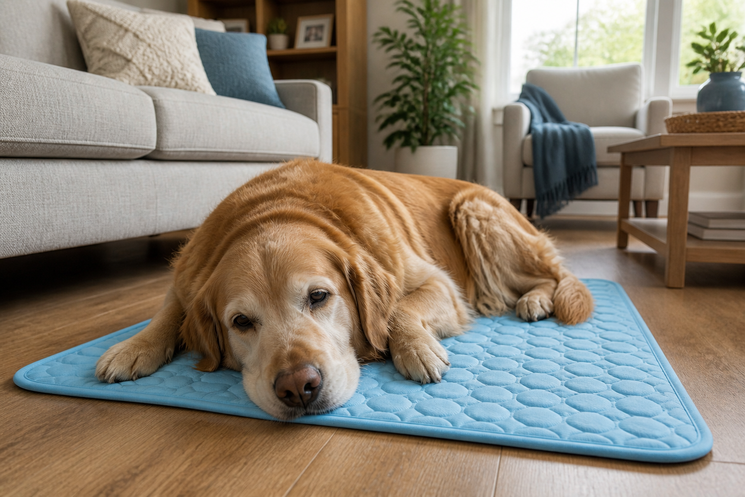 The senior dog who can't cope with heat anymore