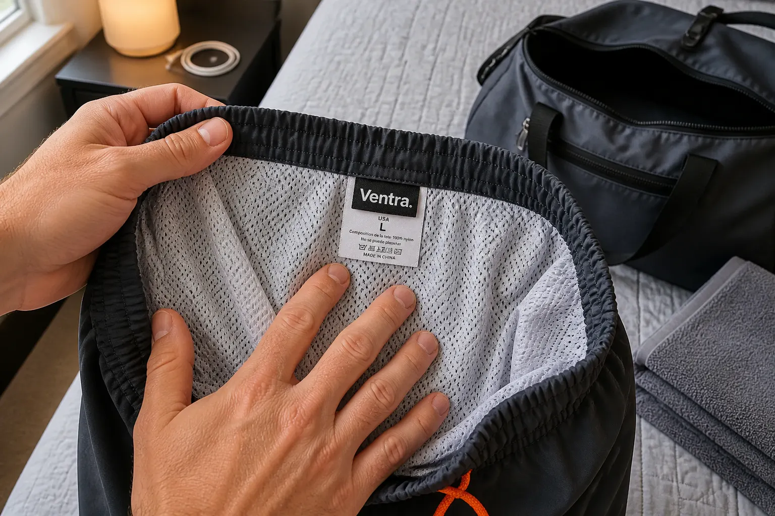 Soft internal mesh liner close-up