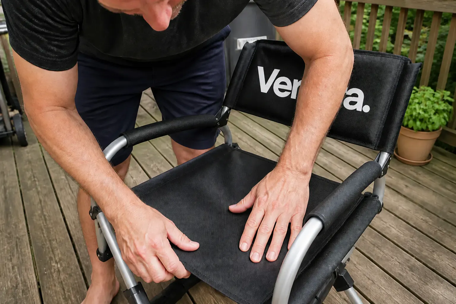 Tom B.'s chair outdoors