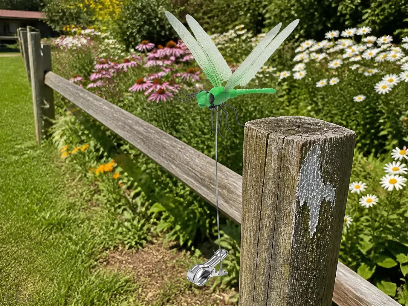 Colored dragonfly body still bright after sun exposure
