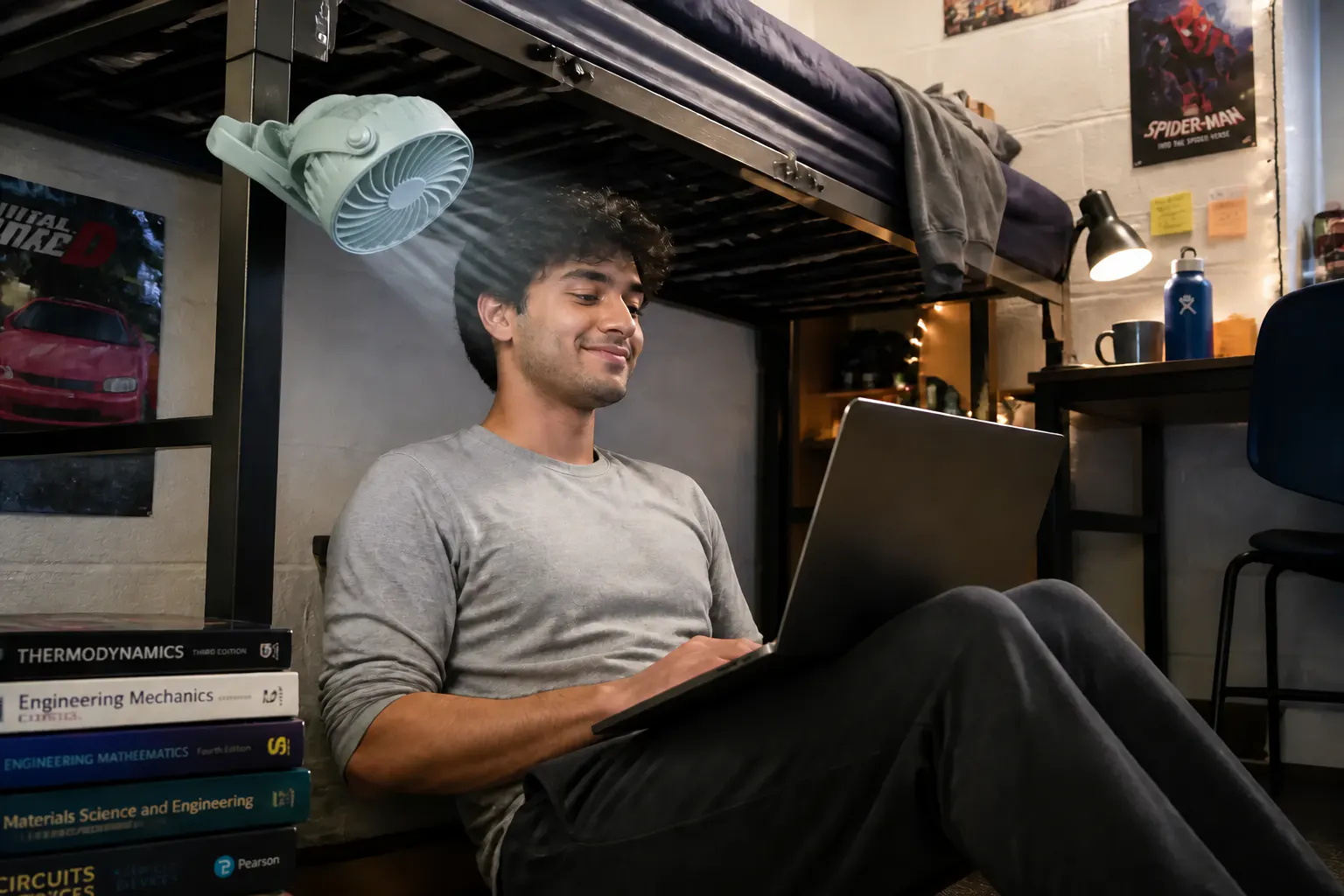 Bunk frame, tent pole, anywhere the AC can't reach