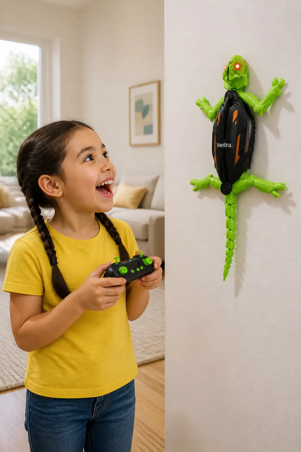 Wall-climbing gecko robot climbing a smooth wall