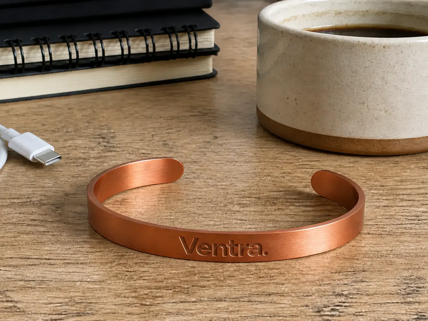 Solid heavy Ventra copper cuff, warm and honest