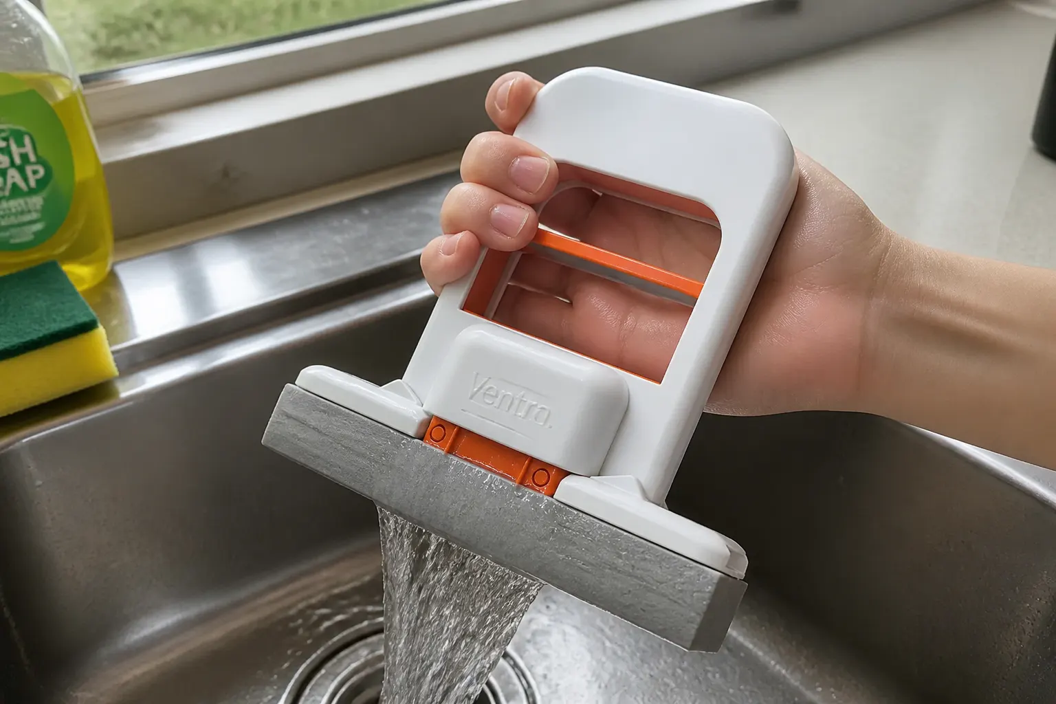 Fold the handle to wring it clean