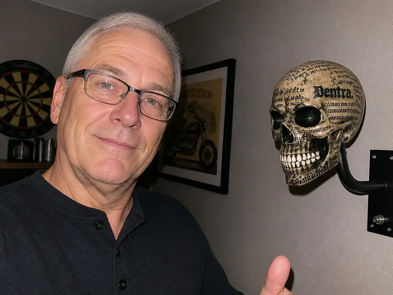 Dave R. - skull helmet mount on the wall