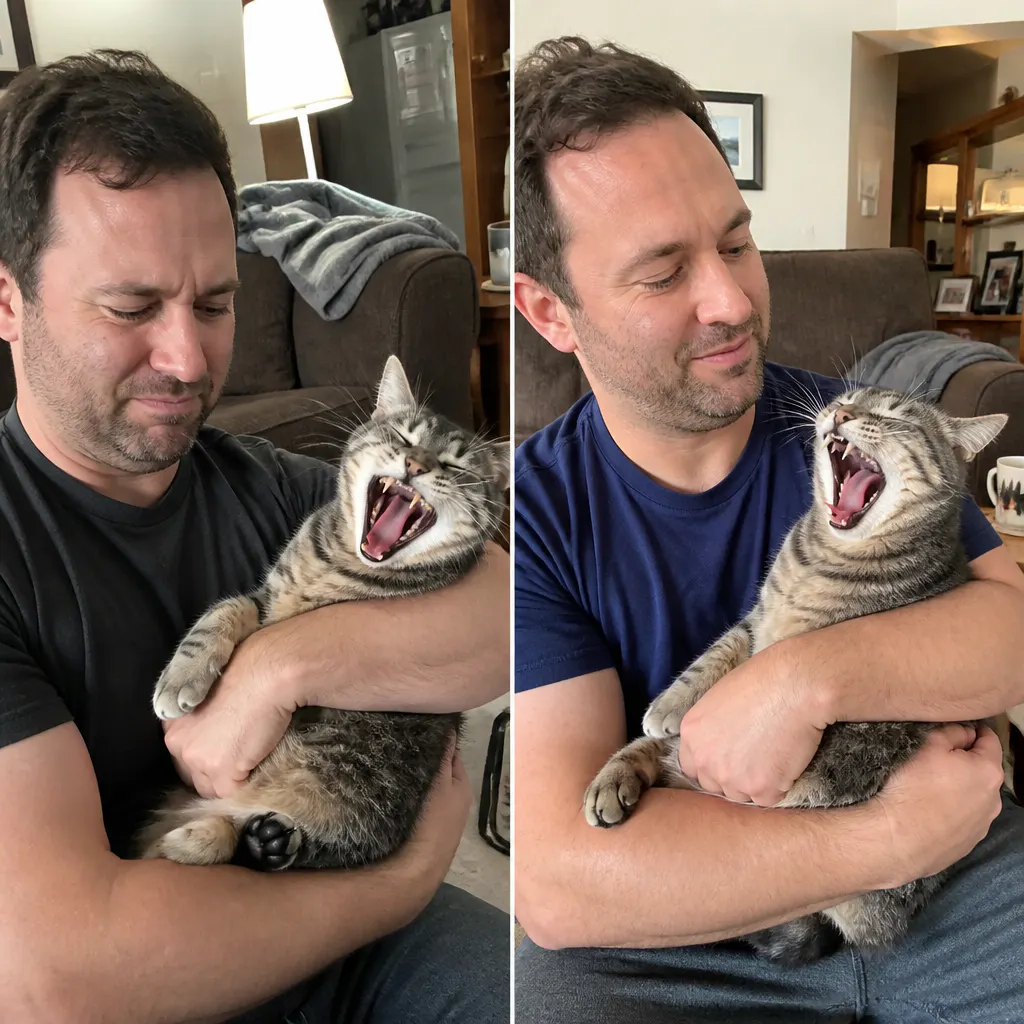 Before and after of a pet's teeth over After 3 months