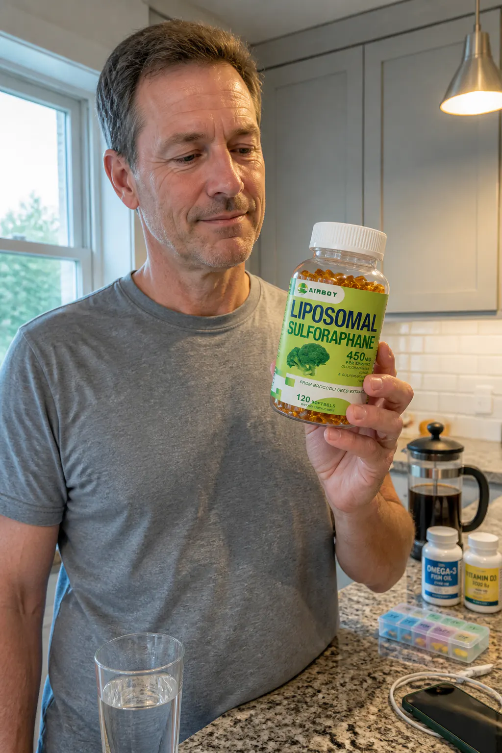 Ventra Liposomal Sulforaphane softgels and bottle