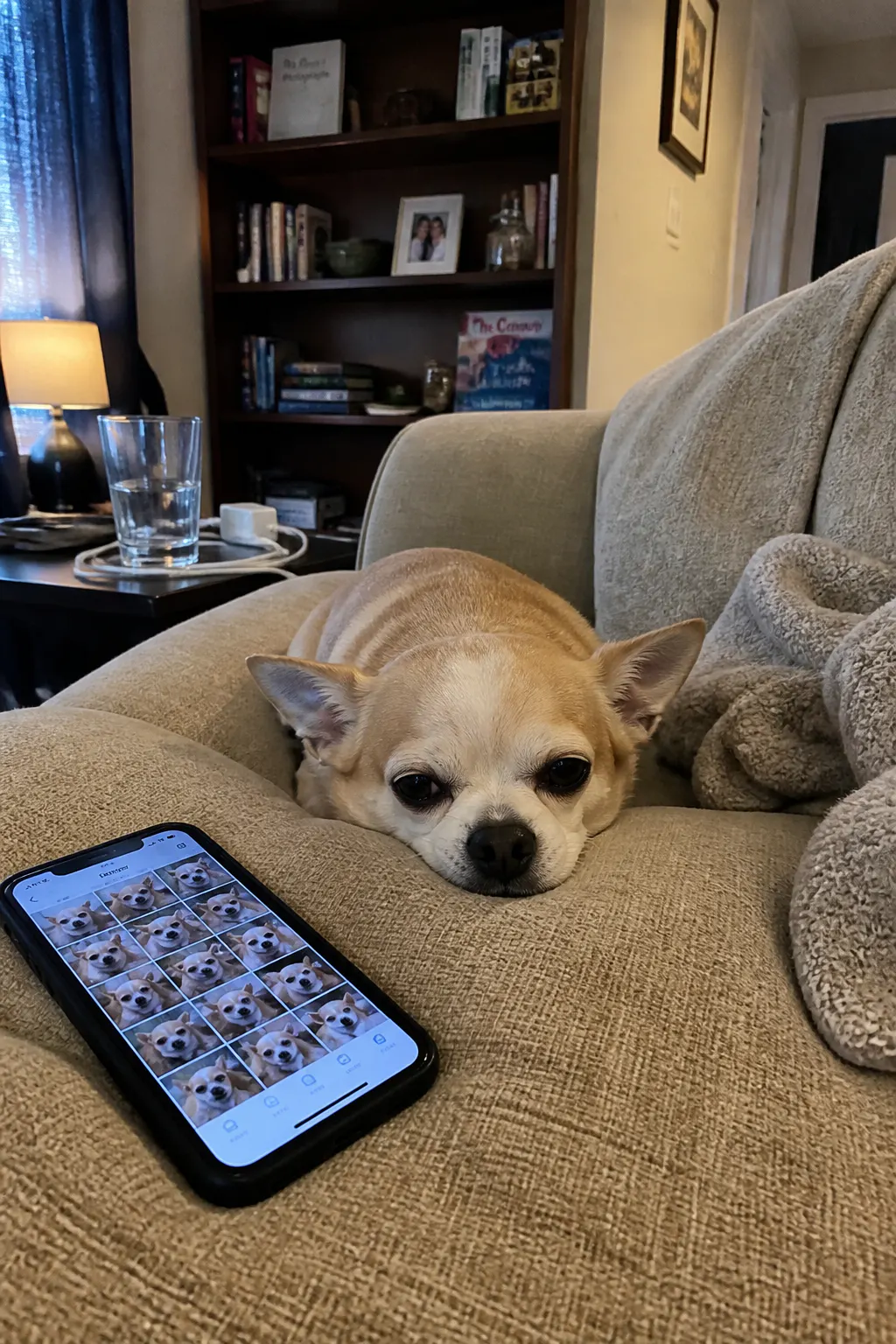 Small dog lounging at home