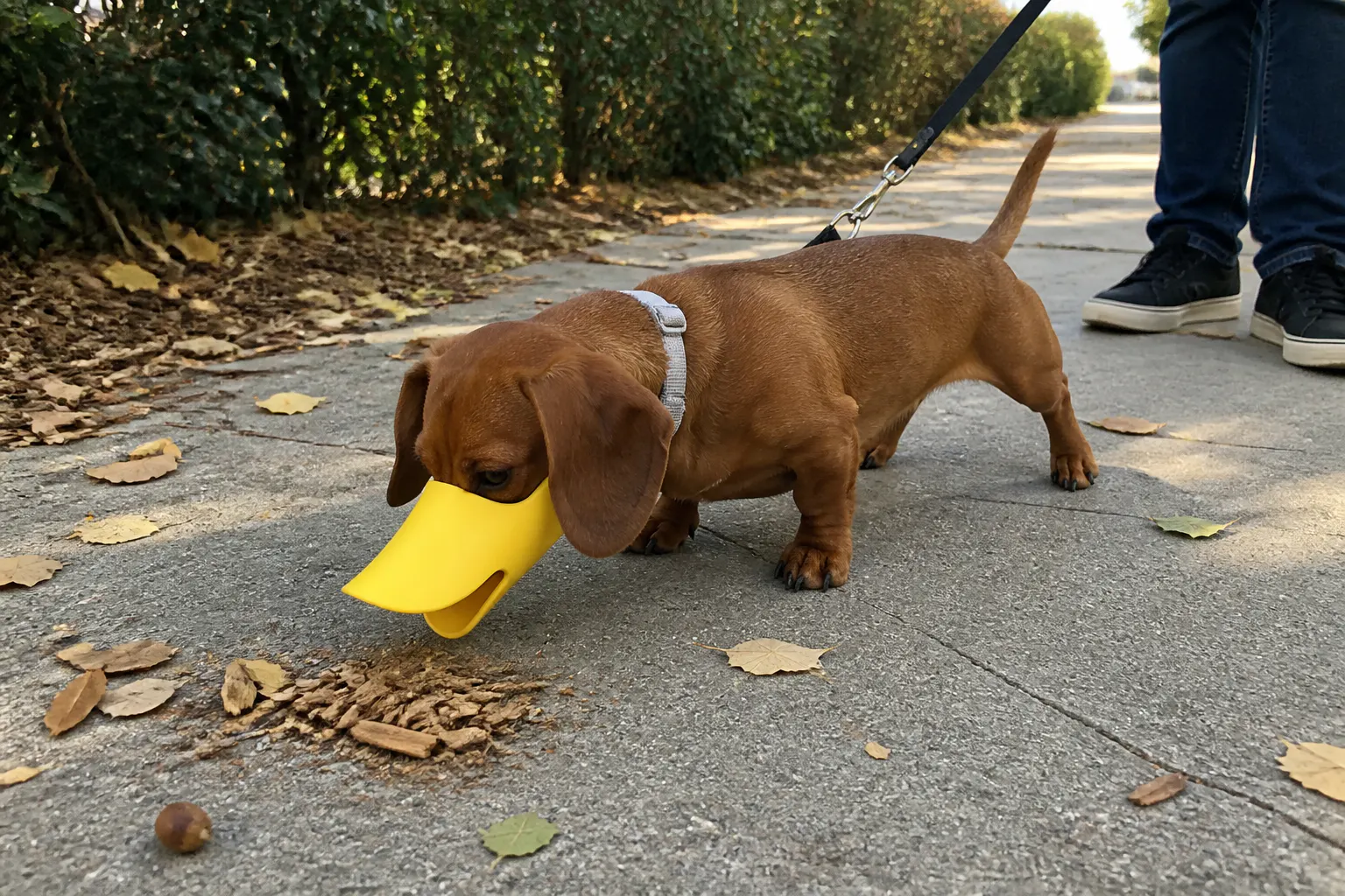 He goes for the bone - and can't get it