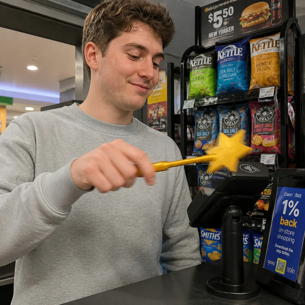 Waving the star tip at a contactless terminal