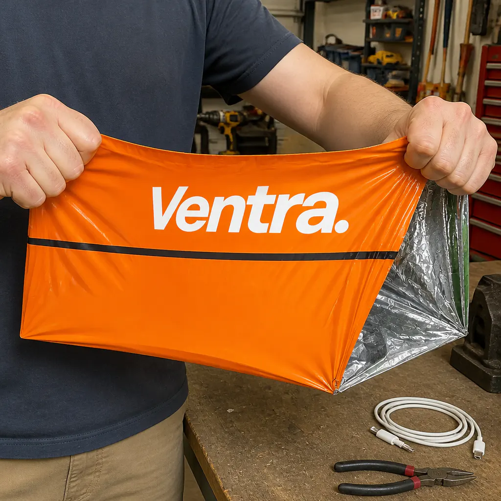 Close-up of the tear-resistant mylar material