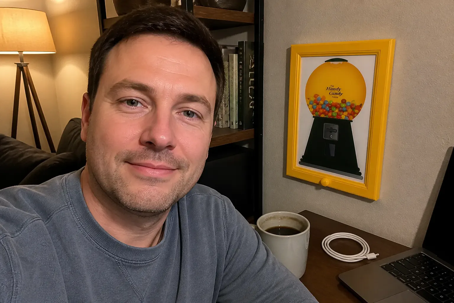 Candy frame on office desk