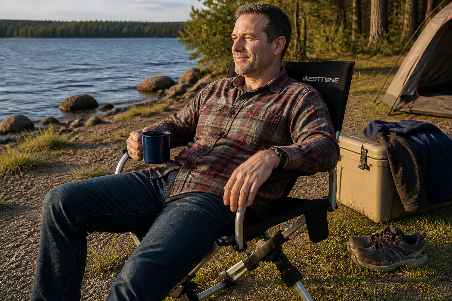 Ventra Director's Camping Chair set up outdoors