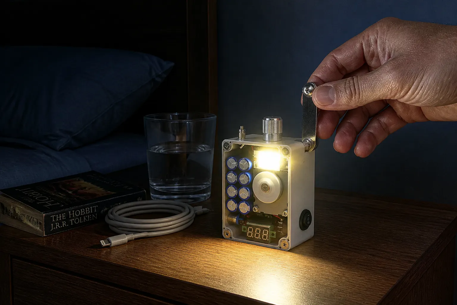 Ventra COB LED lighting a dark room during an outage