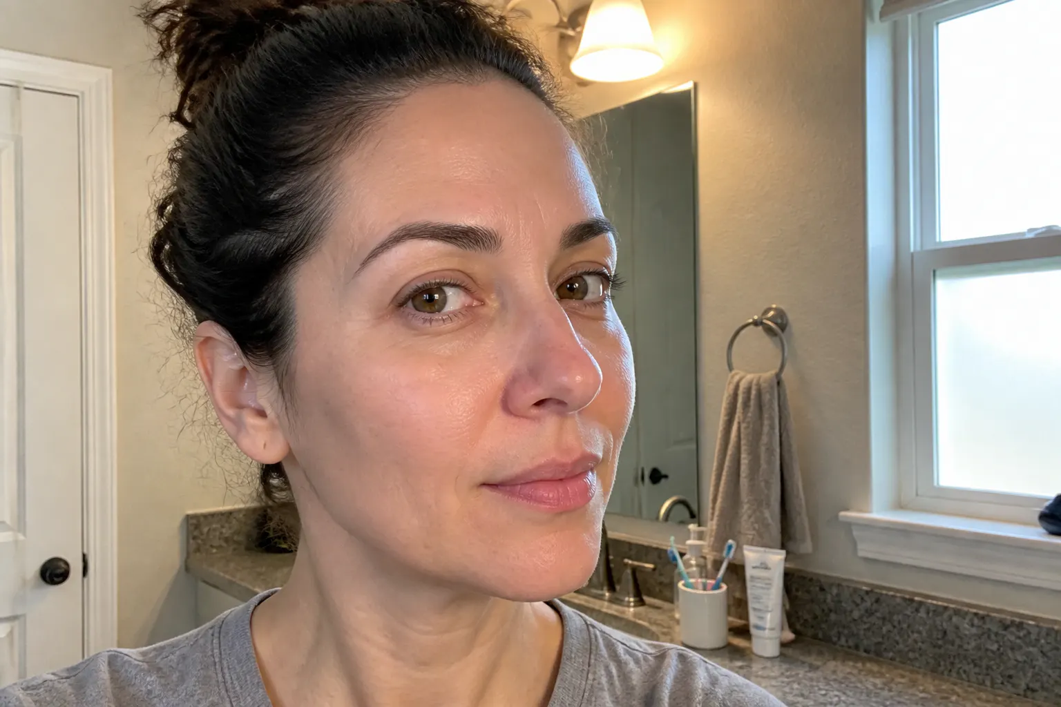 Woman with finished natural brows