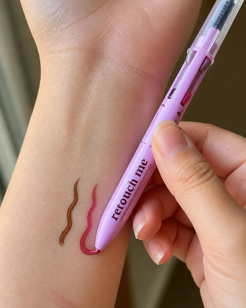 Macro swatches of the four creamy shades with visible pigment