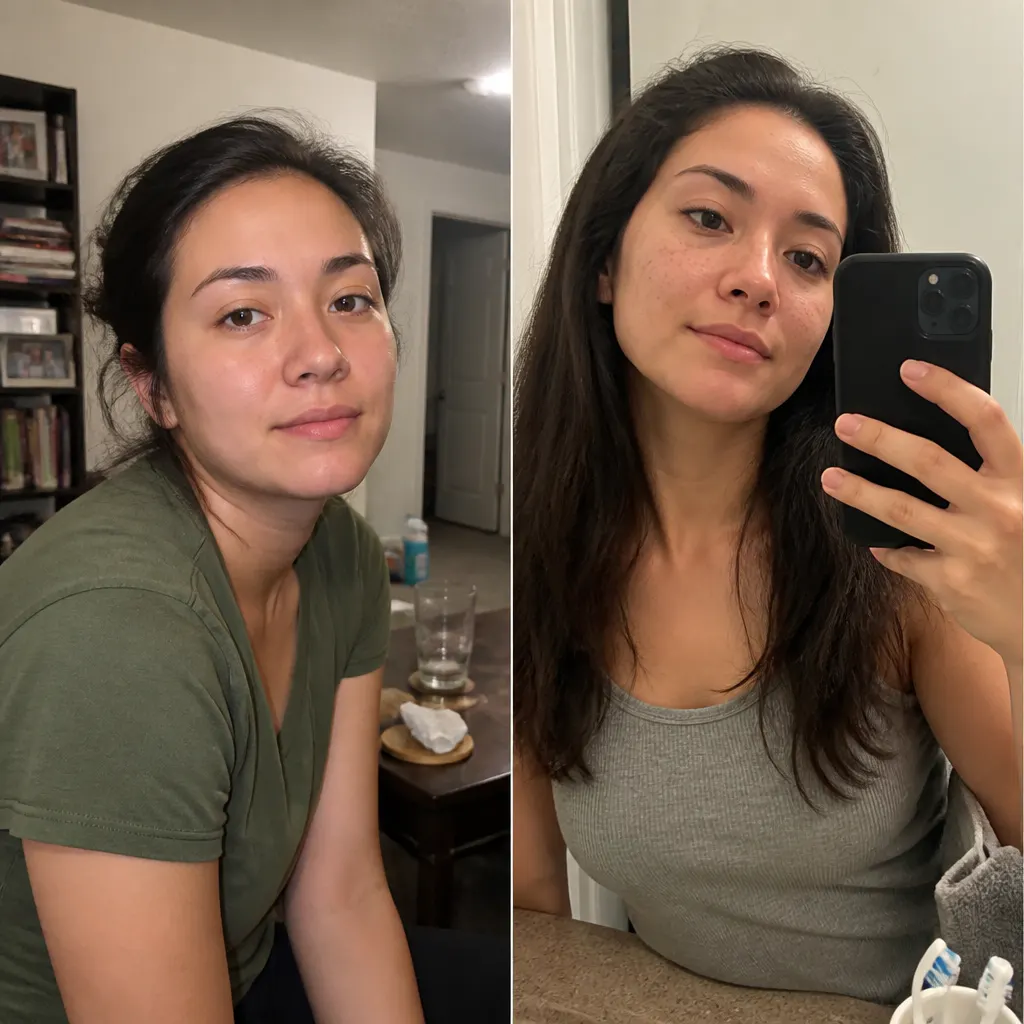 Before and after freckle application - Maddie R.