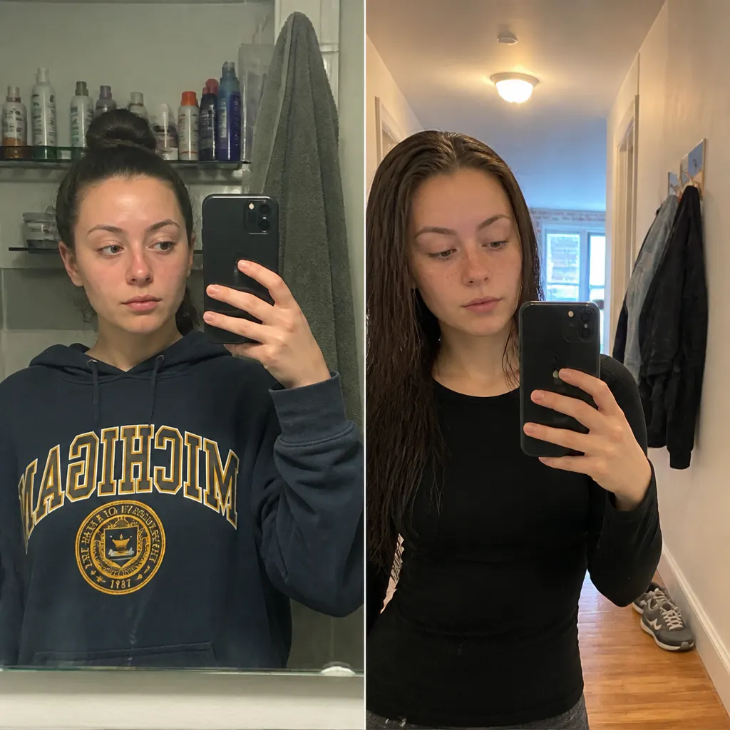 Before and after freckle application - Kelsey B.
