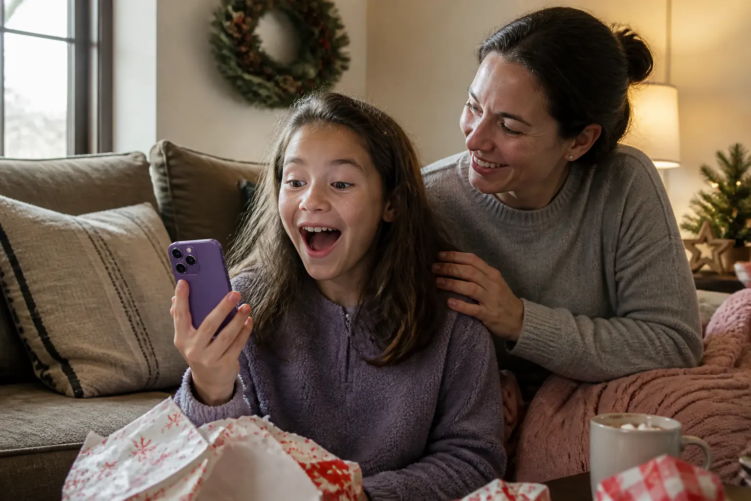 A warm gift moment with the tiny Ventra phone