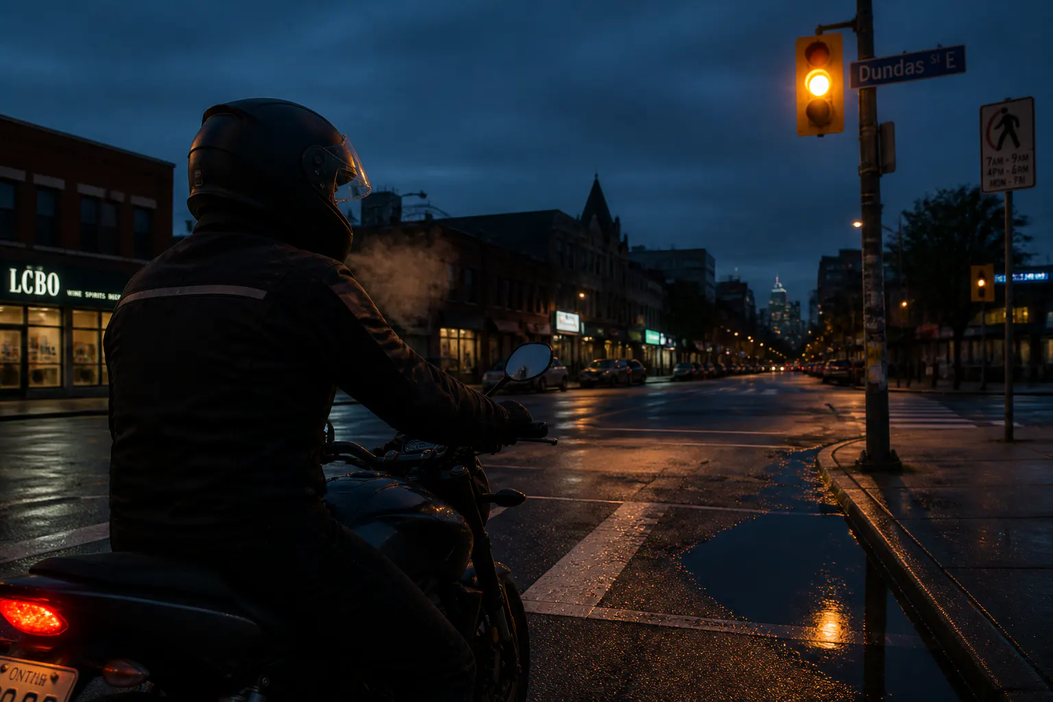 Rider geared up in the cold wearing the Ventra mask