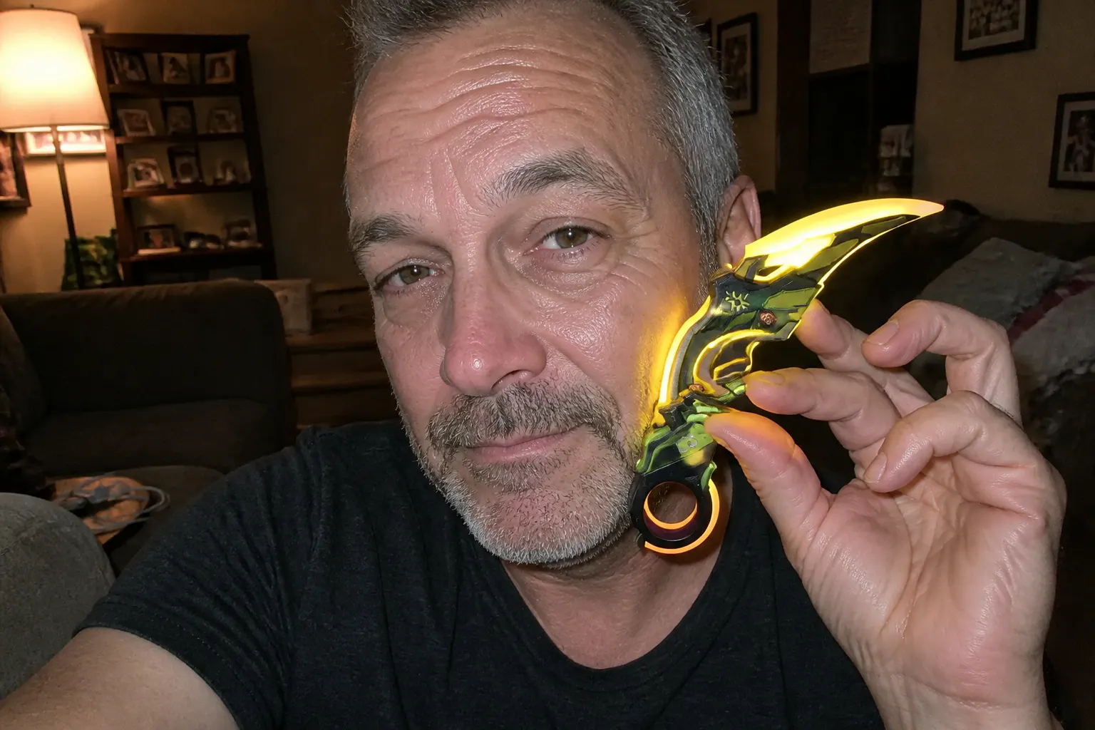Customer's GlowKatana on their desk