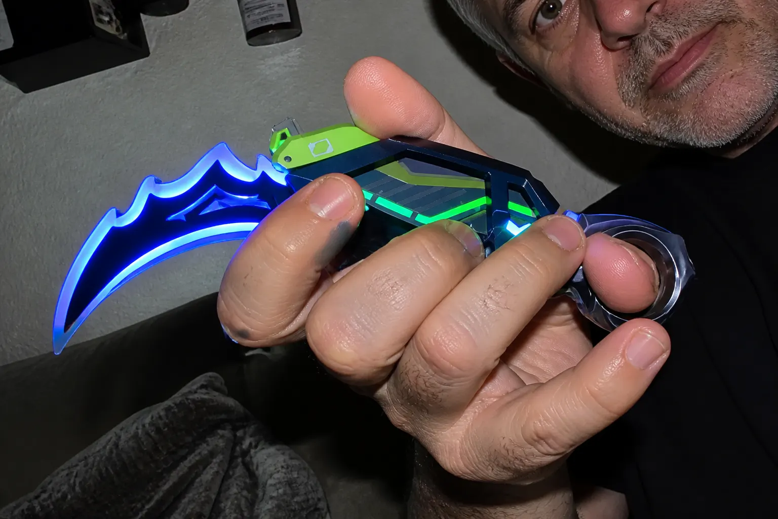 GlowKatana glowing on a gaming desk