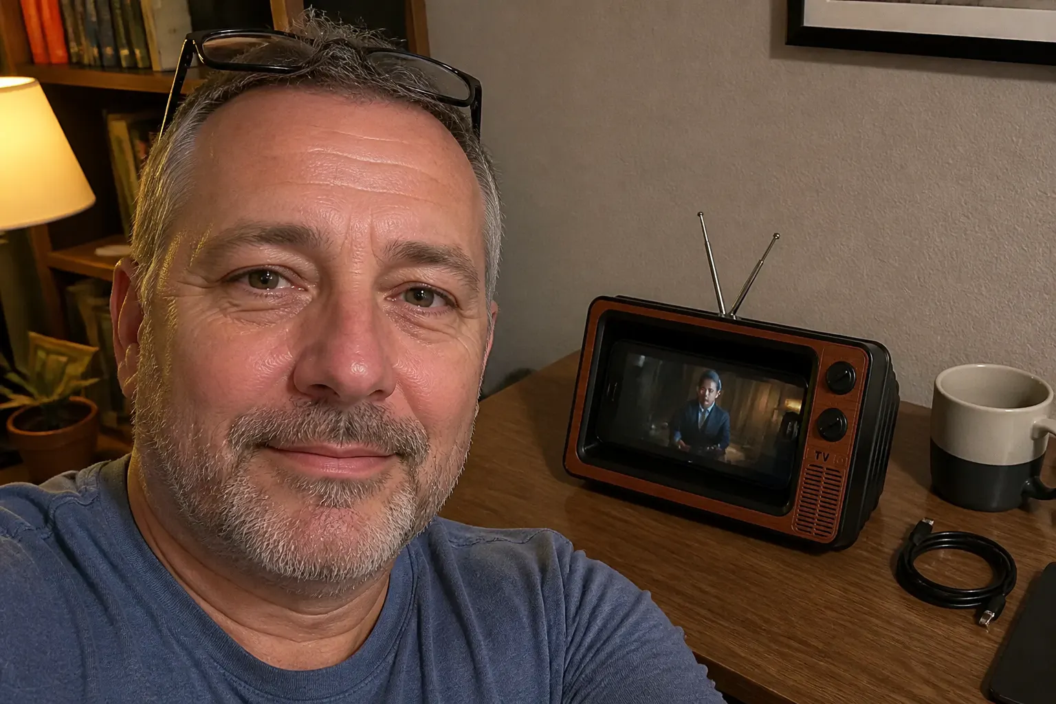 Customer photo of the retro TV on a desk