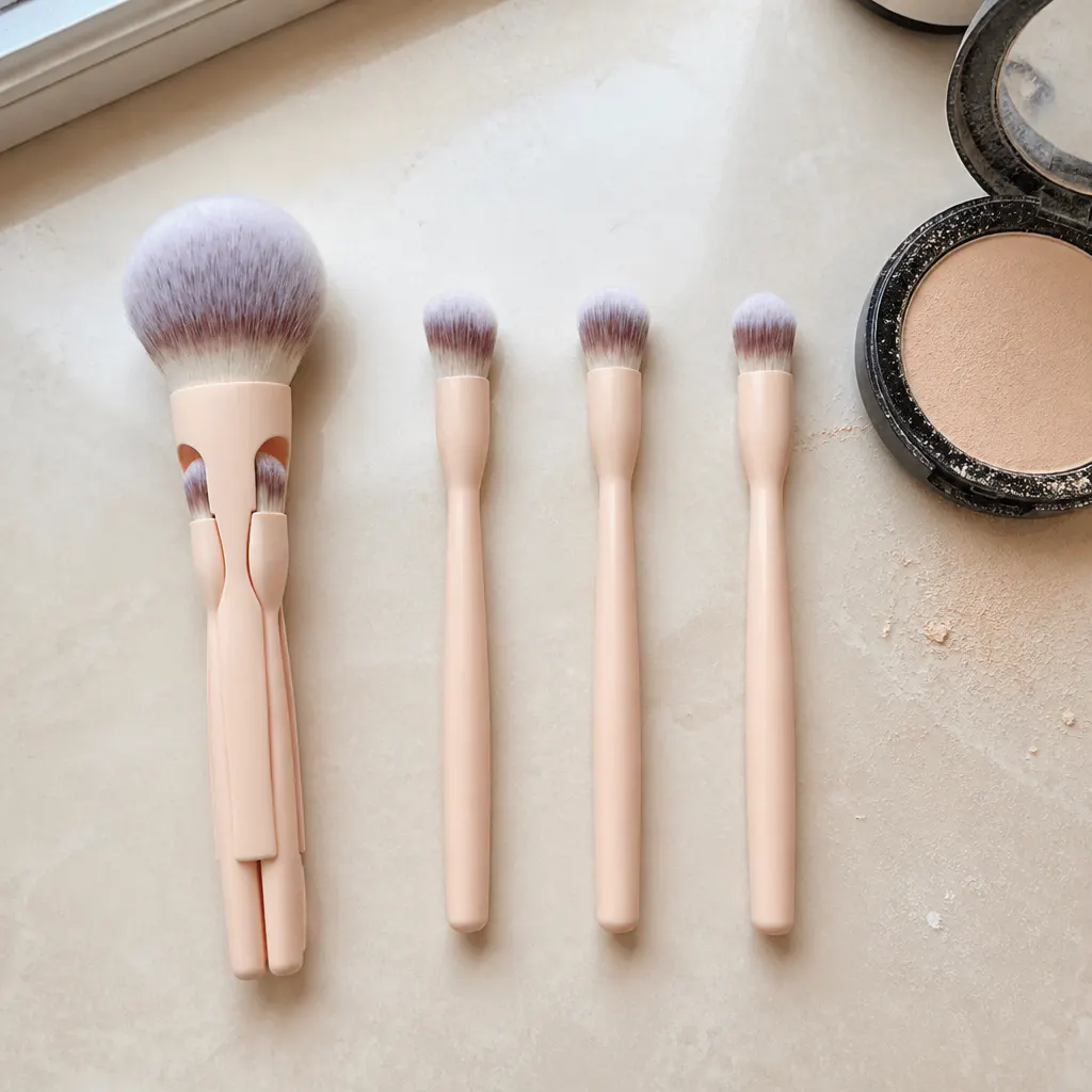 The magnetic brush fully disassembled, all four brushes laid out flat