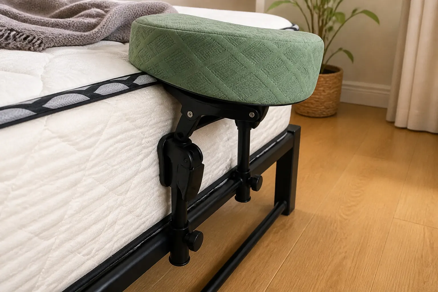 The SpaRest clamp gripping a mattress edge