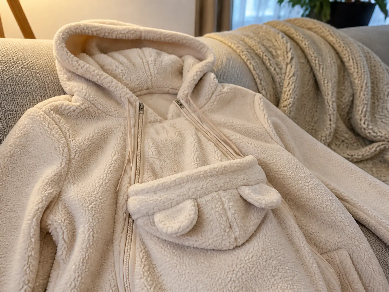 Close-up of the bear-ear detail on the panel's top edge