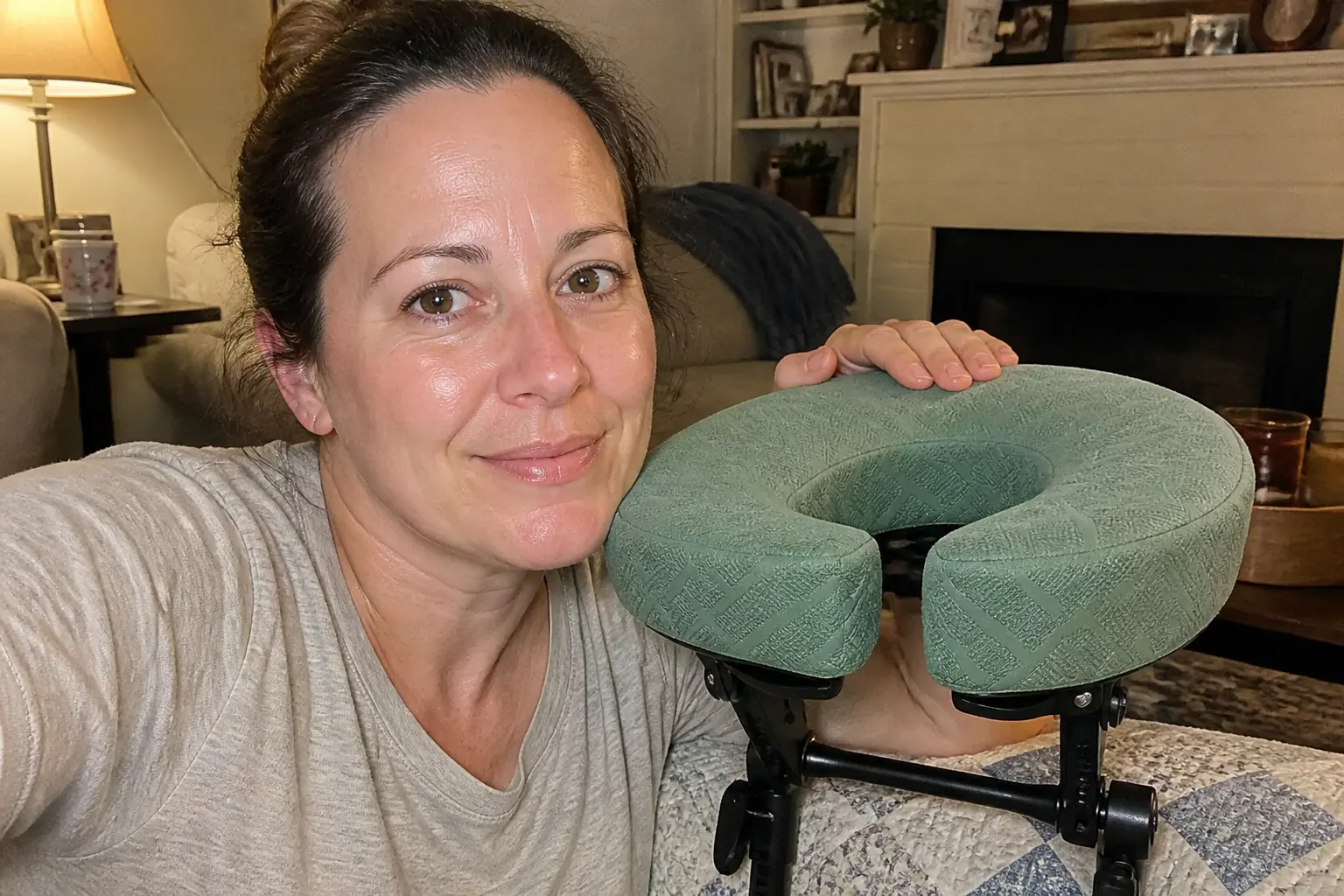 SpaRest cradle clamped to a bed at home