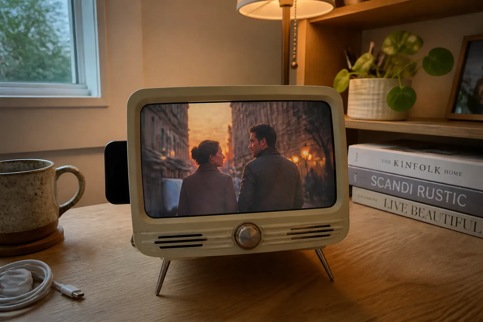 A movie magnified through the retro TV lens