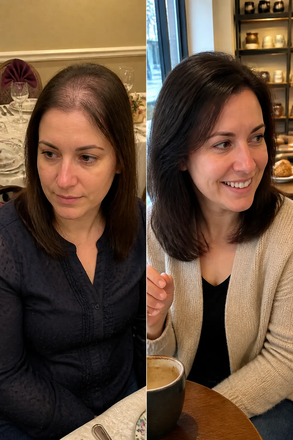 Before and after using Ventra hair vitamins