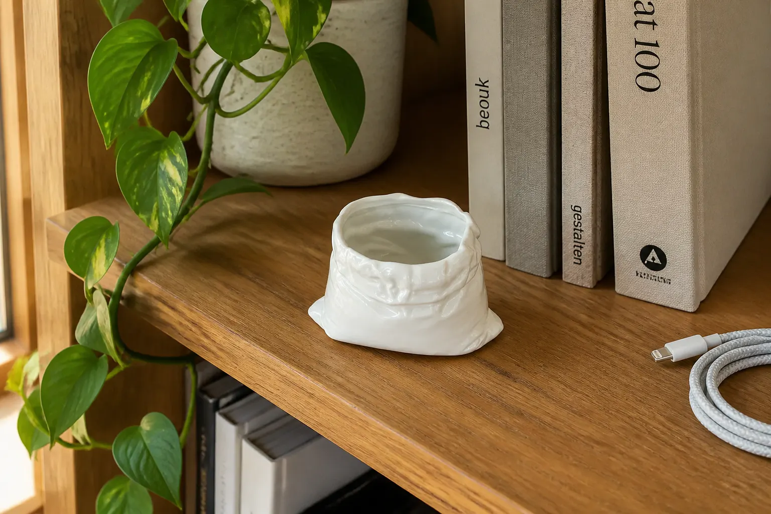 On the open shelf