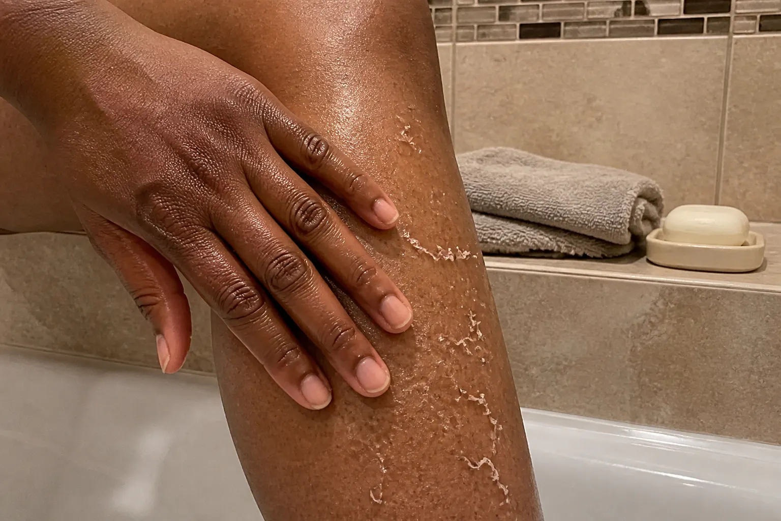 Dead skin pilling off during rubbing