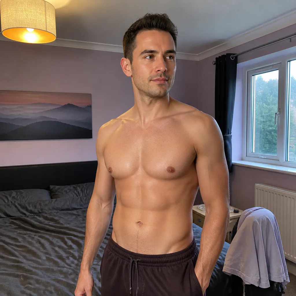 Confident, smooth-chested man