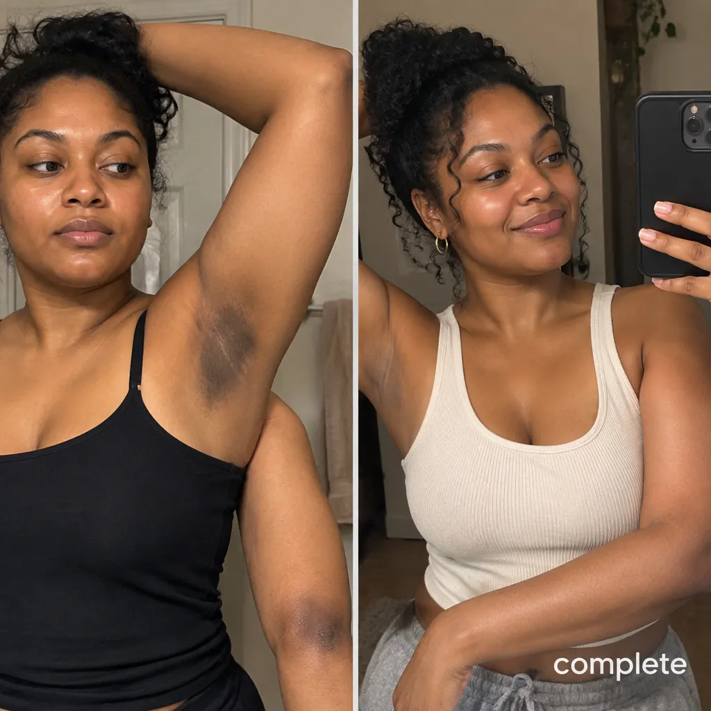 Before and after - Amara W., Bikini line