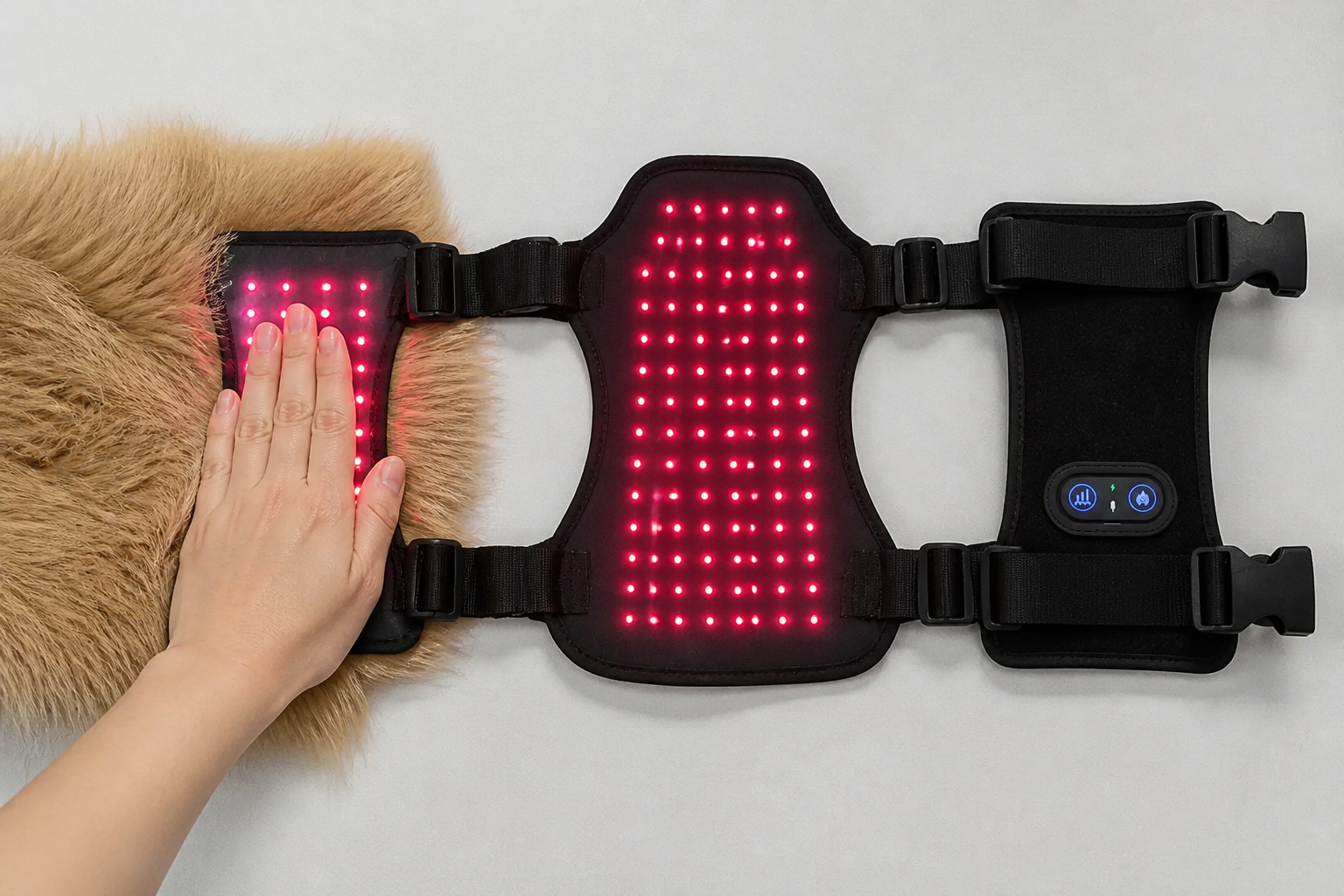 The Ventra vest pressing fur flat against the skin