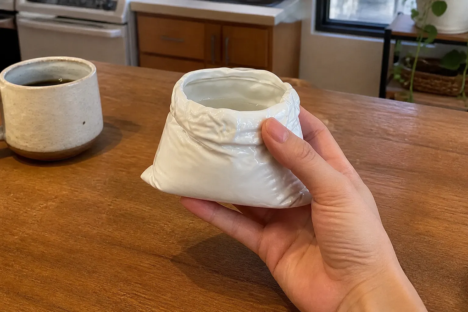Crumpled cloth, cast in ceramic
