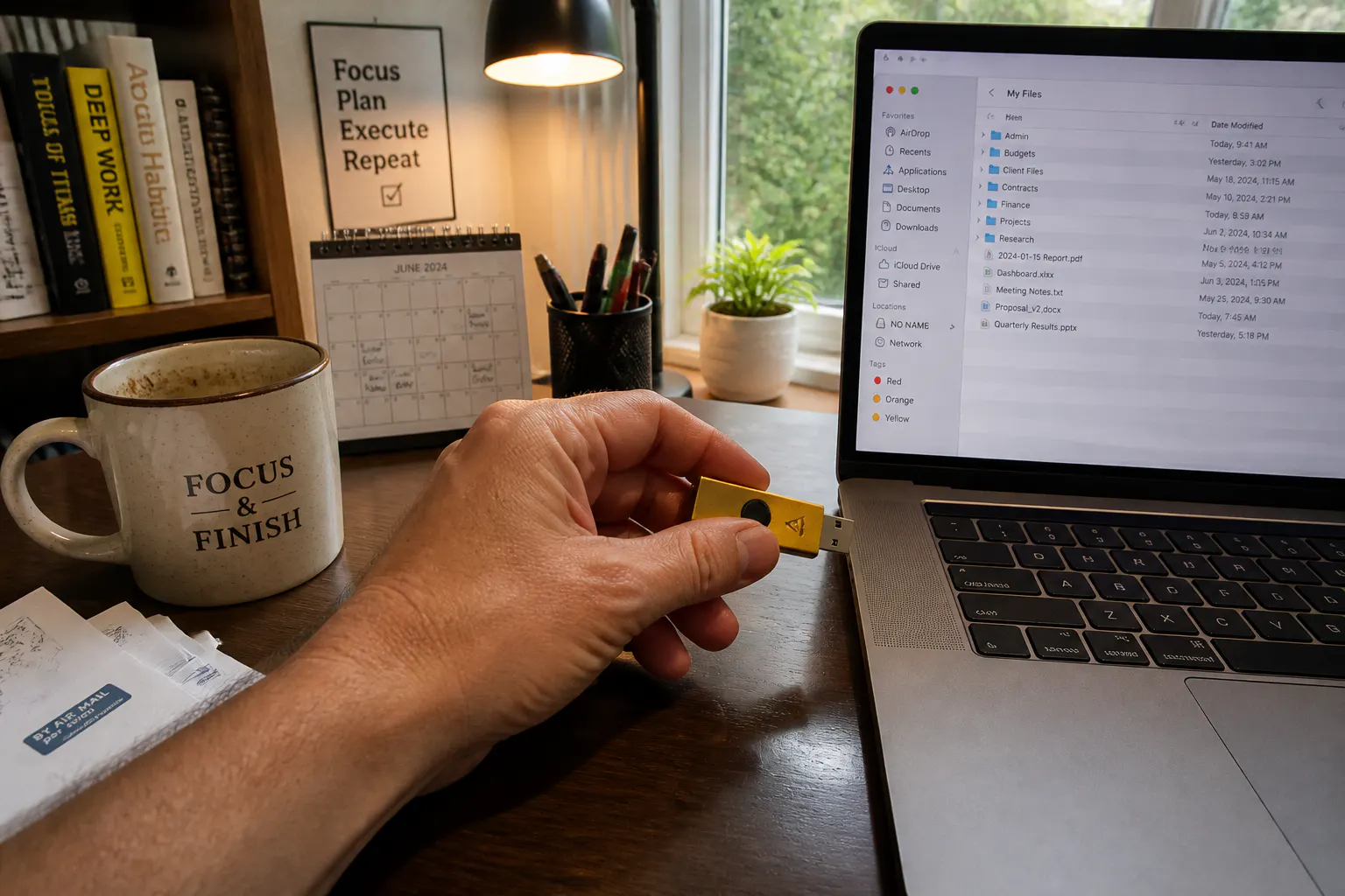 Finger unlocking the Ventra drive