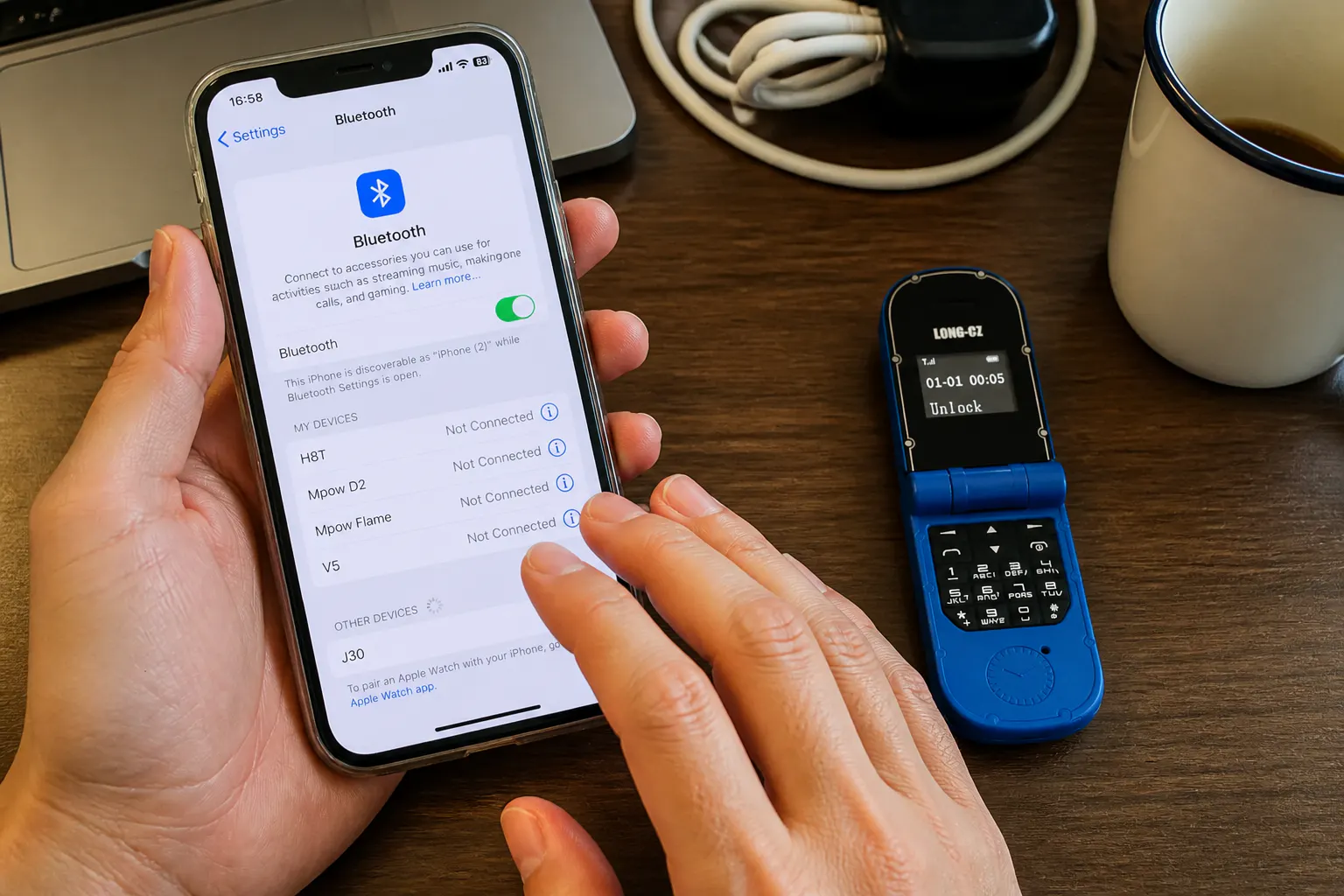 Ventra flip phone pairing to a smartphone over Bluetooth