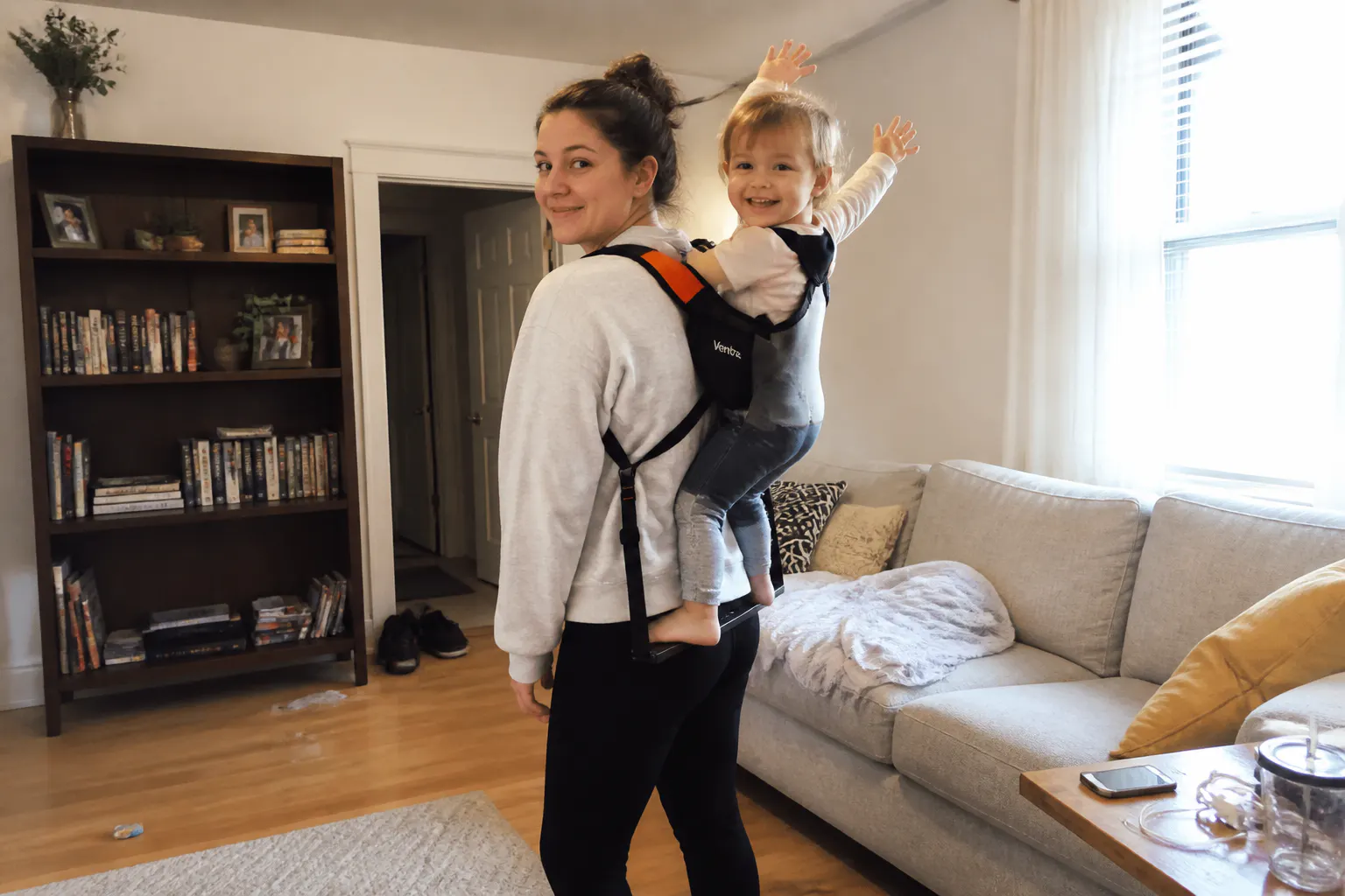 Amanda K. using the Ventra carrier