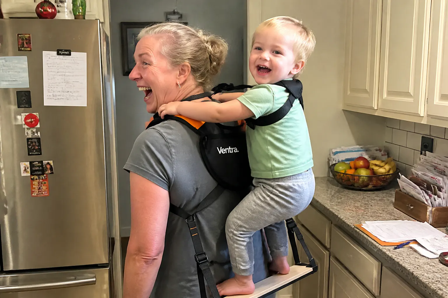 Nicole R. using the Ventra carrier