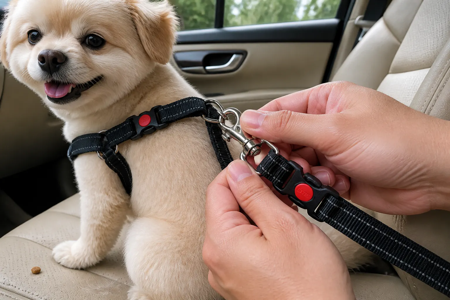 Metal clip inserted into the car seat-belt slot